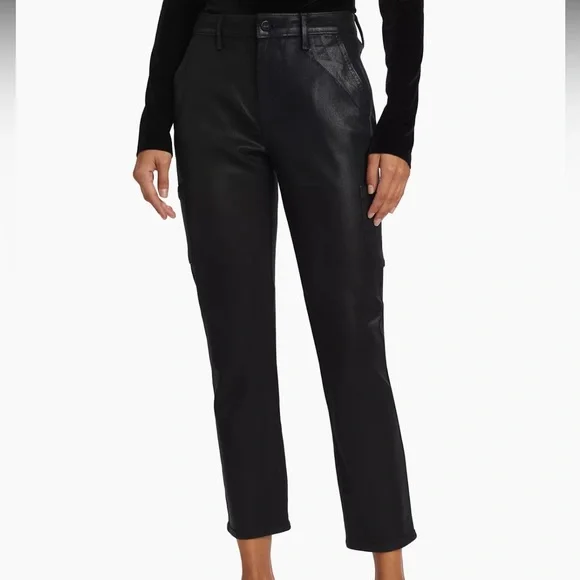 Paige Jolie Coated Straight-Leg Crop Pants size 30 - Picture 3 of 16